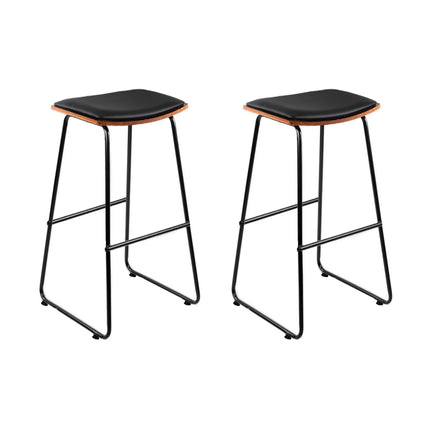 Artiss Bar Stools Kitchen Counter Stools Metal Chairs x2.