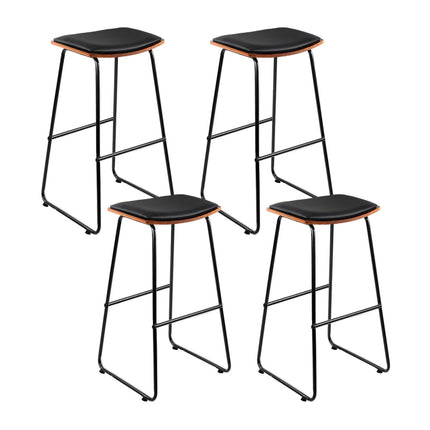 Artiss 4x Bar Stools Leather Padded Metal.