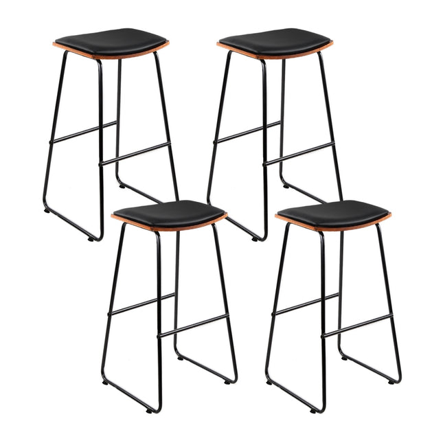 Artiss 4x Bar Stools Leather Padded Metal.