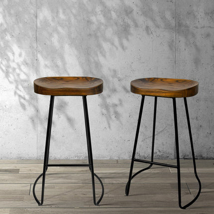 Artiss 2x Bar Stools Tractor Seat 75cm Black.
