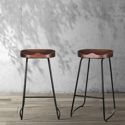 Artiss 2x Bar Stools Tractor Seat 75cm Black.