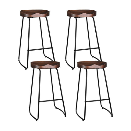 Artiss Bar Stools Kitchen Leather Barstools Swivel Wooden Chairs X4.
