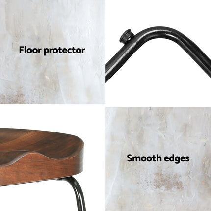 Artiss Bar Stools Kitchen Leather Barstools Swivel Wooden Chairs X4.