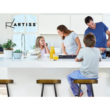 Artiss Bar Stools Kitchen Leather Barstools Swivel Wooden Chairs X4.