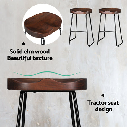 Artiss 2x Bar Stools Tractor Seat 65cm.