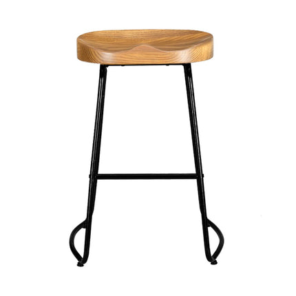 Artiss 2x Bar Stools Tractor Seat 65cm Wooden.