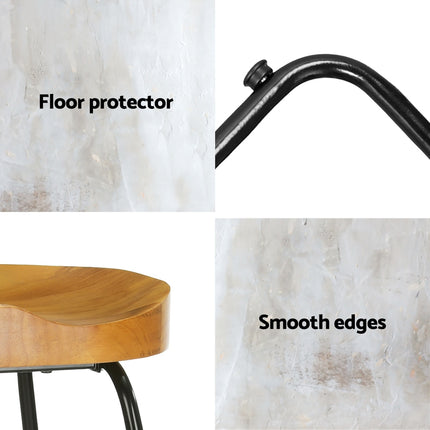 Artiss 4x Bar Stools Tractor Seat 65cm Wooden.