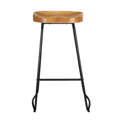 Artiss 4x Bar Stools Tractor Seat 75cm Wooden.