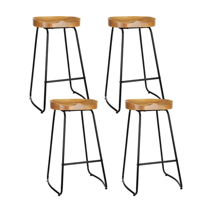 Artiss 4x Bar Stools Tractor Seat 75cm Wooden.