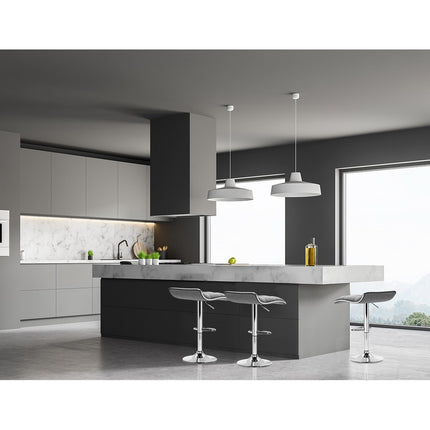 Artiss 2x Bar Stools Linen Padded Gas Lift.