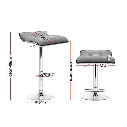 Artiss 4x Bar Stools Linen Padded Gas Lift.