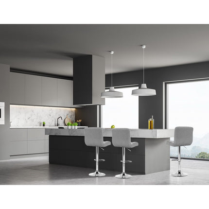 Artiss 4x Bar Stools Fabric Gas Lift Grey.