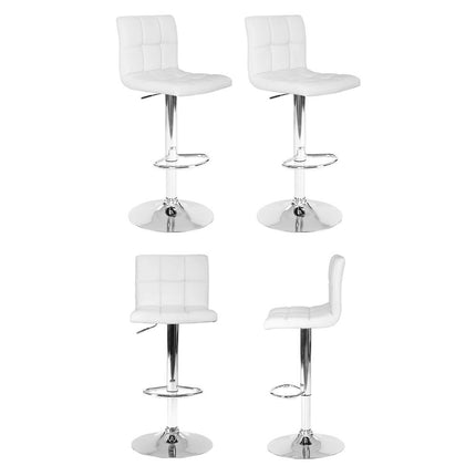 Artiss 4x Bar Stools Leather Gas Lift White.