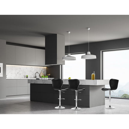 Artiss 4x Bar Stools Gas Lift Leather Seat Black.