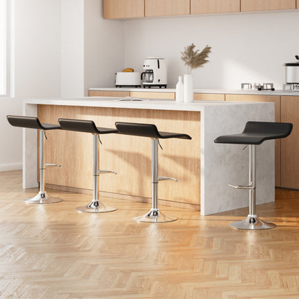 Artiss 4x Bar Stools Adjustable Gas Lift Chairs Black.