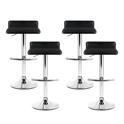 Artiss 4x Bar Stools Adjustable Gas Lift Chairs Black.
