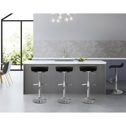 Artiss 4x Bar Stools Adjustable Gas Lift Chairs Black.