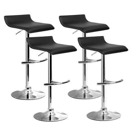 Artiss 4x Bar Stools Adjustable Gas Lift Chairs Black.