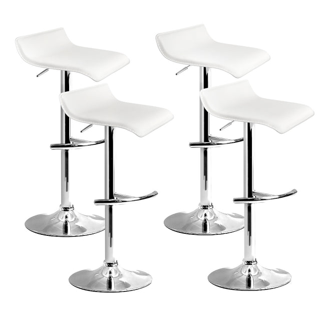 Artiss 4x Bar Stools Adjustable Gas Lift Chairs White.