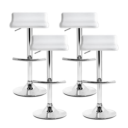 Artiss 4x Bar Stools Adjustable Gas Lift Chairs White.