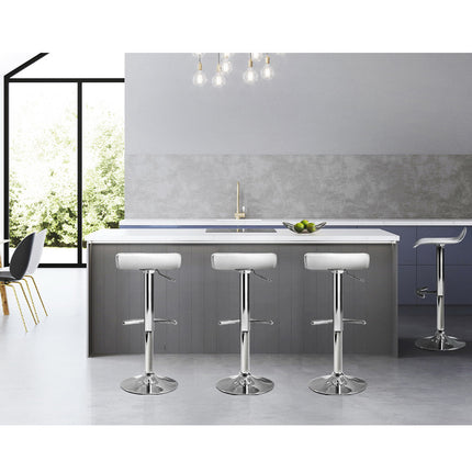 Artiss 4x Bar Stools Adjustable Gas Lift Chairs White.