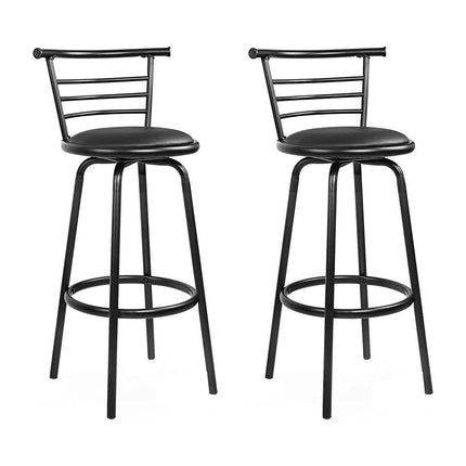 Artiss 2x Bar Stools Swivel Leather Padded Metal.