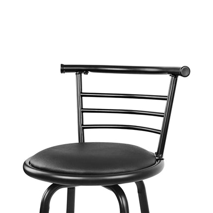 Artiss 2x Bar Stools Swivel Leather Padded Metal.
