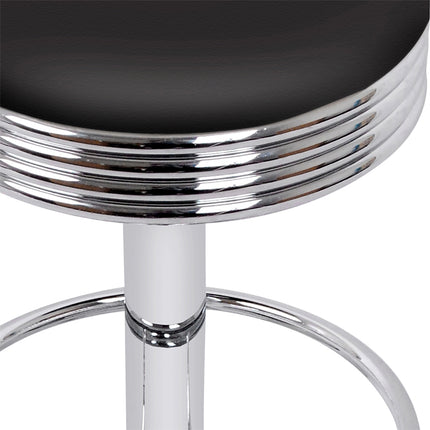 Artiss 4x Bar Stools Leather Padded Gas Lift Silver.