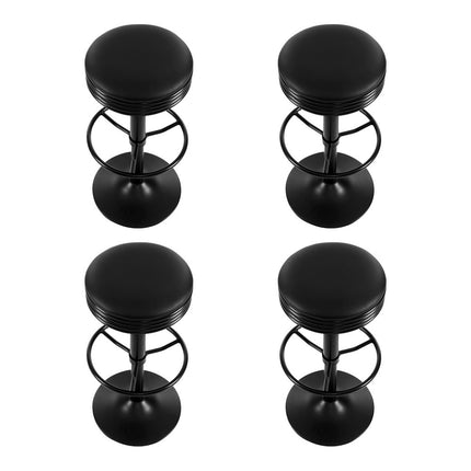 Artiss 4x Bar Stools Leather Padded Gas Lift Black.