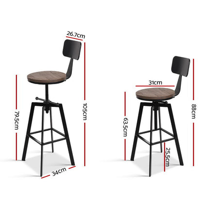 Artiss Bar Stools Kitchen Counter Chairs Vintage Metal Chairs.