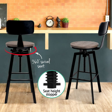 Artiss Bar Stools Kitchen Counter Chairs Vintage Metal Chairs.