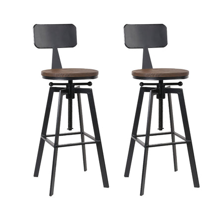 Artiss Bar Stools Kitchen Counter Chairs Vintage Metal Chairs x2.