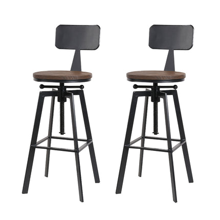 Artiss Bar Stools Kitchen Counter Chairs Vintage Metal Chairs x2.