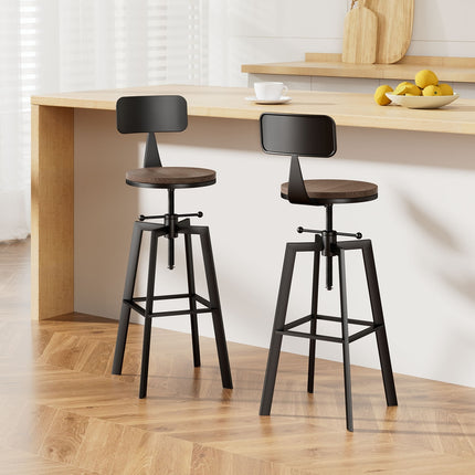 Artiss Bar Stools Kitchen Counter Chairs Vintage Metal Chairs x2.