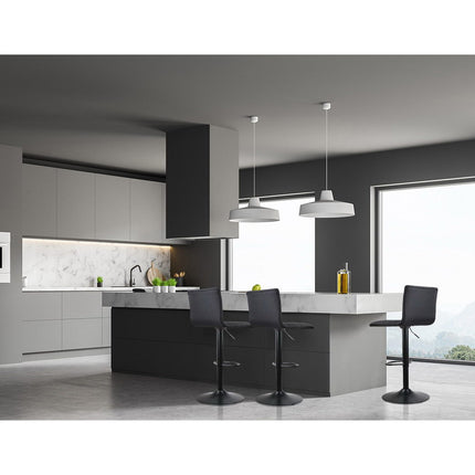 Artiss 4x Bar Stools Gas Lift Linen Fabric Black.
