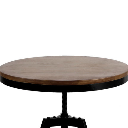 Artiss Bar Table 67-86CM Height Round Brown.