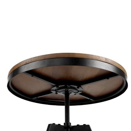 Artiss Bar Table 67-86CM Height Round Brown.