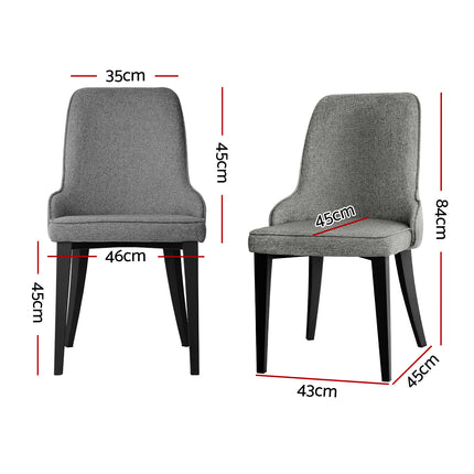 Artiss Dining Chairs Set of 4 Linen Fabric Grey.