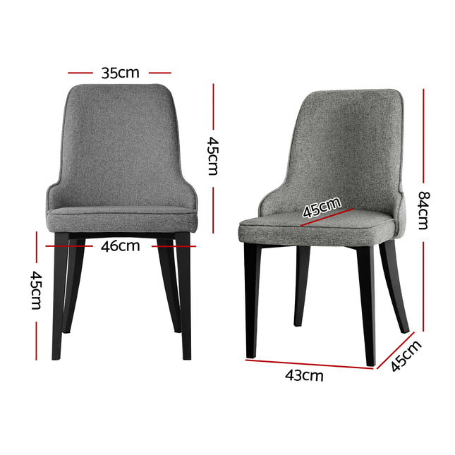 Artiss Dining Chairs Set of 4 Linen Fabric Grey.