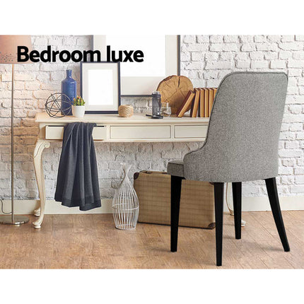 Artiss Dining Chairs Set of 4 Linen Fabric Grey.