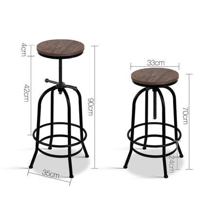 Artiss Bar Stools Adjustable Wood Chairs.