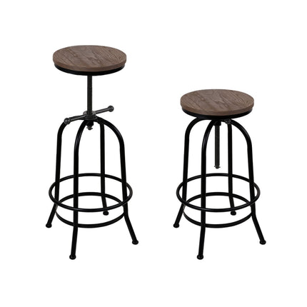 Artiss 4x Bar Stools Kitchen Dining Chairs Adjustable Wooden Vintage Stool.