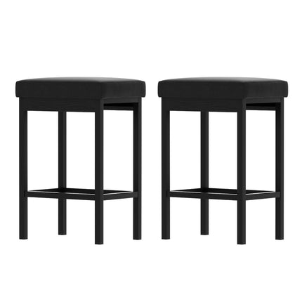 2x Artiss Metal Bar Stools PU Seat Dining Counter Chairs.