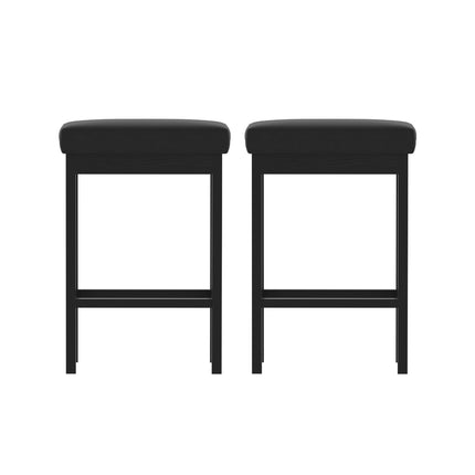 2x Artiss Metal Bar Stools PU Seat Dining Counter Chairs.