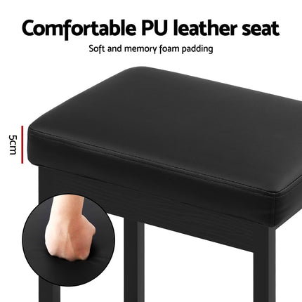 2x Artiss Metal Bar Stools PU Seat Dining Counter Chairs.