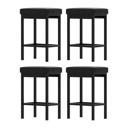 A Set of 4 Artiss Metal Bar Stools PU Seat Dining Counter Chairs.