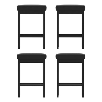 A Set of 4 Artiss Metal Bar Stools PU Seat Dining Counter Chairs.