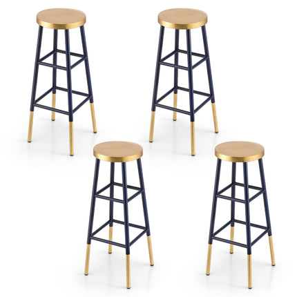 Artiss 4x Bar Stools Metal Gold Navy.