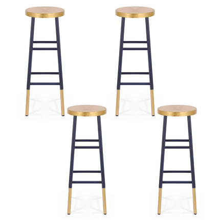 Artiss 4x Bar Stools Metal Gold Navy.