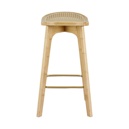 Artiss 2x Bar Stools Bamboo Rattan Stool Counter Chair Kitchen Barstools.